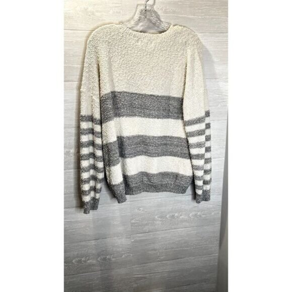 KNOX ROSE Women’s Striped Crewneck  Long Sleeve Pullover‎ Sweater - Picture 4 of 6